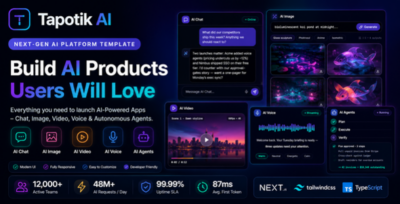 Tapotik AI - Premium AI SaaS & Startup Next.js Template