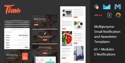 Tima - Multipurpose Email Notifications & Newsletter Templates