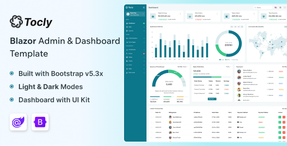 Tocly - Blazor Admin & Dashboard Template Tocly - Blazor Admin & Dashboard Template