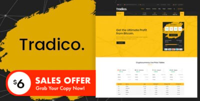 Tradico - Bitcoin Crypto Currency HTML Template