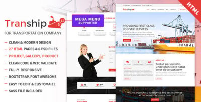 Tranship - Shipping / Logistics / Transportation / Responsive HTML Template