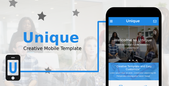 Unique - Creative Mobile Template Unique - Creative Mobile Template