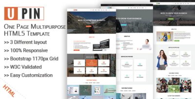 Upin - One Page Multipurpose business Template