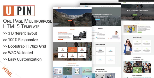Upin - One Page Multipurpose business Template Upin - One Page Multipurpose business Template