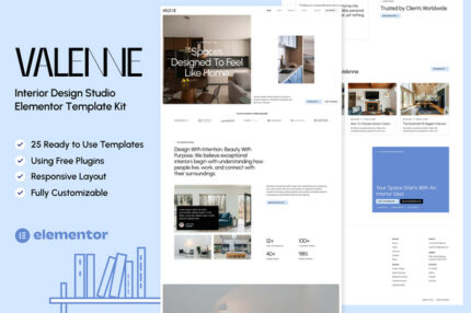 Valenne - Interior Design Studio Elementor Template Kit