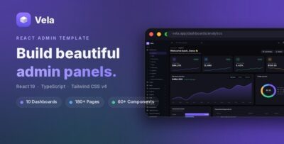 Vela - React Admin Dashboard Template