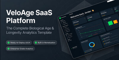 VeloAge - Biological Age Tracking & Health Analytics React Dashboard Template