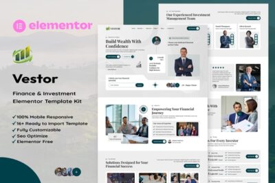 Vestor - Finance & Investment Manager Elementor Template Kit