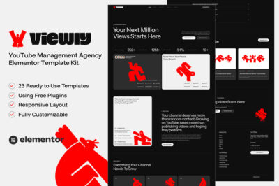 Viewly — YouTube Management Agency Elementor Template Kit