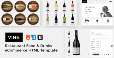 Vine - Restaurant Food & Drinks eCommerce HTML Template