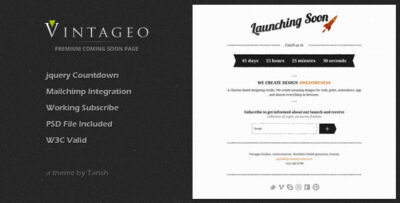 Vintageo Under Construction / Coming Soon Template