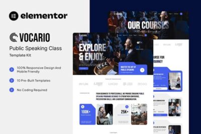 Vocario - Public Speaking Class Elementor Template Kit