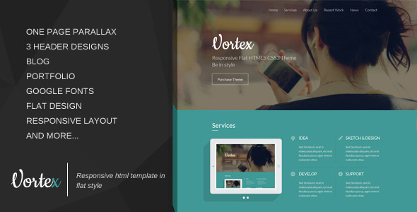 Vortex - Responsive One Page Template Vortex - Responsive One Page Template