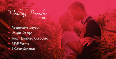 Wedding Paradise - Responsive HTML Template
