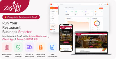 Zestify - Restaurant SaaS - Next.js Script