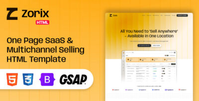 Zorix - One Page SaaS & Multichannel Selling HTML Template