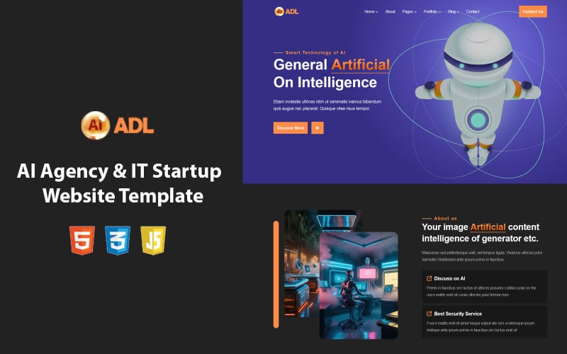 ADL - AI Agency & IT Startup Busniess Website Template ADL - AI Agency & IT Startup Busniess Website Template