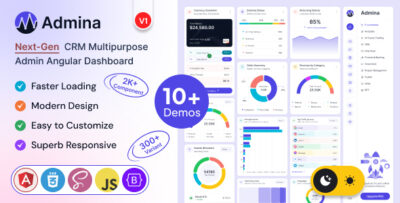 Admina – Angular 22 Admin Dashboard Template Multipurpose
