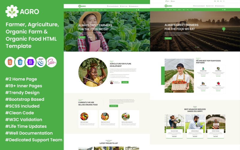 Agro - Farmer, Agriculture, Organic Farm & Organic Food HTML Template Agro - Farmer, Agriculture, Organic Farm & Organic Food HTML Template