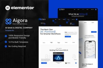 Aigora - AI Saas & Digital Company Elementor Template Kit