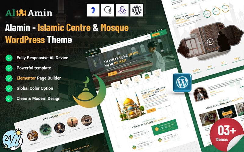 Alamin - Islam Mosque WordPress Theme Alamin - Islam Mosque WordPress Theme