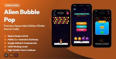 Alien Bubble Pop - Premium Space Alien Edition (Flutter Source Code)