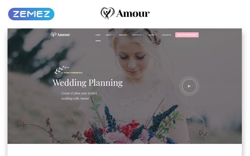 Amour - Wedding Multipage Clean Bootstrap HTML Website Template Amour - Wedding Multipage Clean Bootstrap HTML Website Template