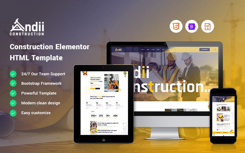 Andii - Construction Elementor Website Template Andii - Construction Elementor Website Template