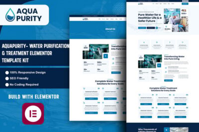 Aquapurity - Water Purification & Treatment Elementor Template Kit