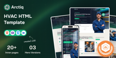 Arctiq - Air Conditioning & Heating Services HTML Template