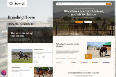 Asswell - Horse Breeding Business Elementor Template Kit