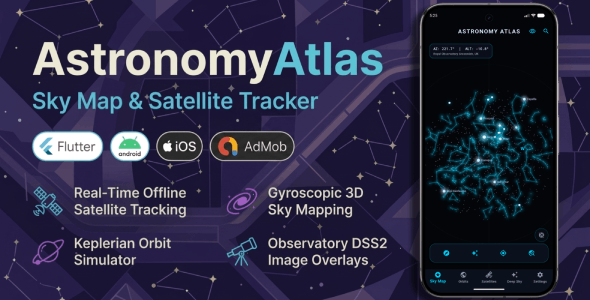 AstronomyAtlas | Sky Map and Satellite Tracker - Flutter App Template AstronomyAtlas | Sky Map and Satellite Tracker - Flutter App Template
