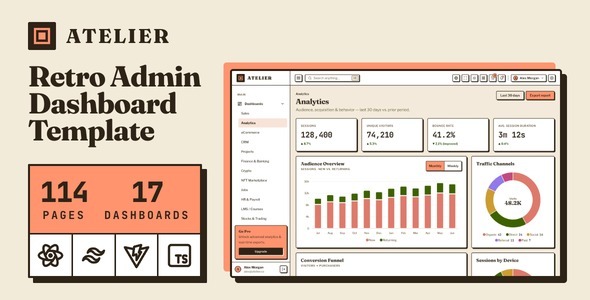 Atelier | Retro Style Admin & Dashboard Template Atelier | Retro Style Admin & Dashboard Template