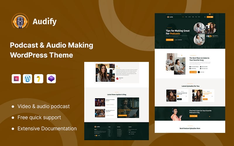 Audify - Podcast Audio Making & Music School WordPress Theme Audify - Podcast Audio Making & Music School WordPress Theme