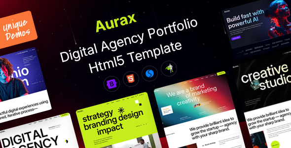 Aurax - Digital Agency Portfolio HTML Template Aurax - Digital Agency Portfolio HTML Template