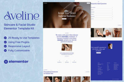 Aveline - Skincare & Facial Studio Elementor Template Kit