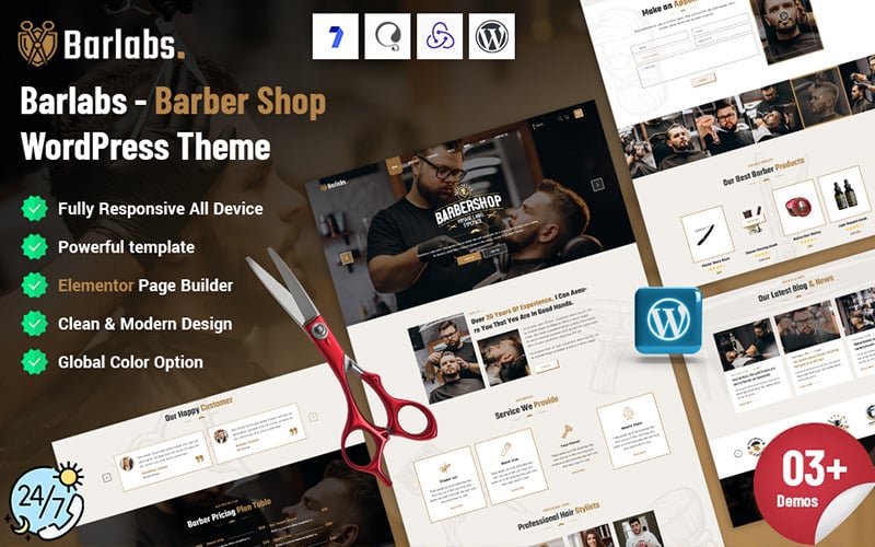 Barlabs - Barber Shop WordPress Theme Barlabs - Barber Shop WordPress Theme