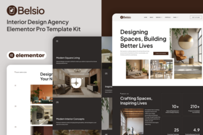 Belsio - Interior Design Agency Elementor Pro Template Kit