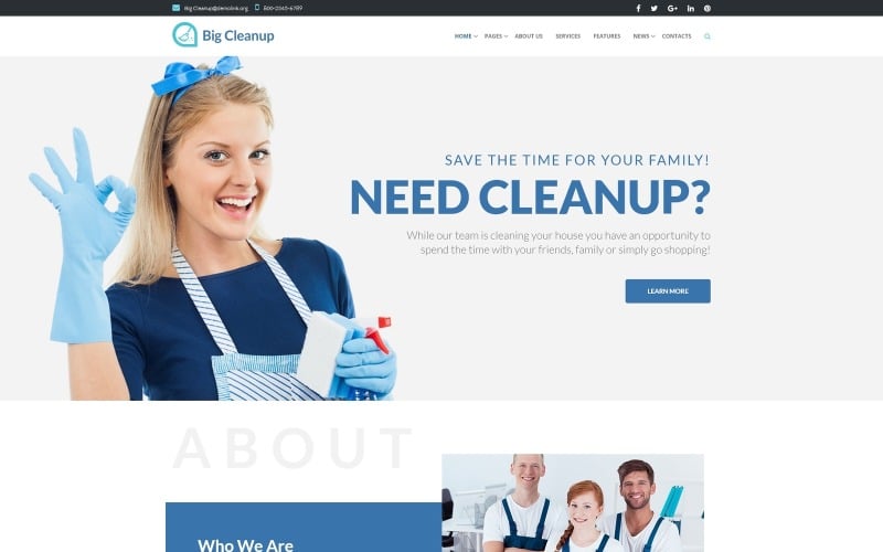 Big Cleanup - Cleaning Services Responsive WordPress Theme Big Cleanup - Cleaning Services Responsive WordPress Theme