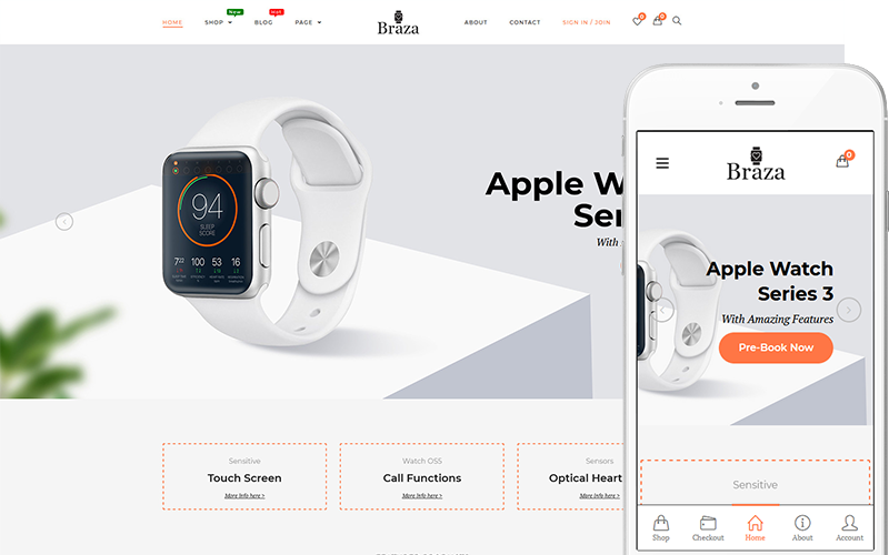 Braza - Smartwatches Shop WooCommerce Theme Braza - Smartwatches Shop WooCommerce Theme