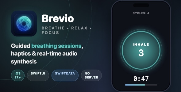 Brevio | Breathing Exercise App Template - SwiftUI Brevio | Breathing Exercise App Template - SwiftUI