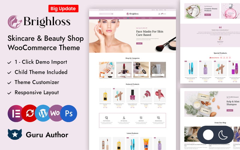 Brighloss - Beauty & Cosmetic Store Elementor WooCommerce Responsive Theme Brighloss - Beauty & Cosmetic Store Elementor WooCommerce Responsive Theme