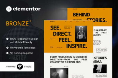 Bronze - Cinema & Video Production Portfolio Elementor Template Kit