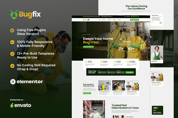 BugFix - Pest Control & Disinsection Services Elementor Template Kit BugFix - Pest Control & Disinsection Services Elementor Template Kit