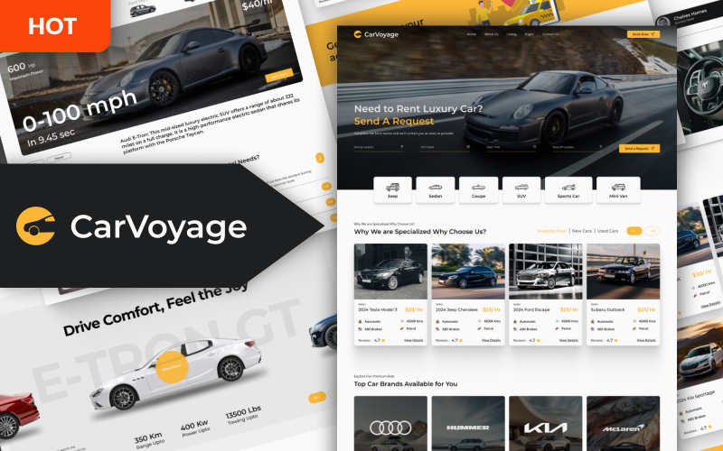 Carvoyage - Car Rental and Booking HTML Template Carvoyage - Car Rental and Booking HTML Template