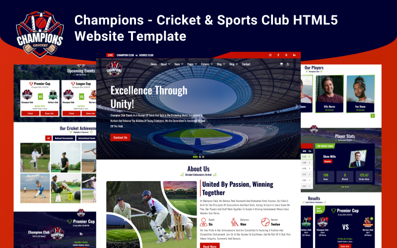 Champions - Cricket & Sports Club HTML5 Website Template Champions - Cricket & Sports Club HTML5 Website Template