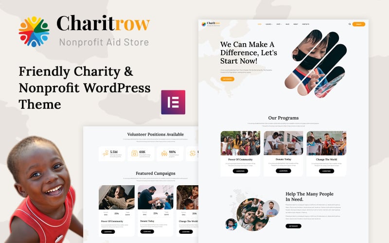 Charitrow - Charity, Nonprofit and Donation WordPress Theme Charitrow - Charity, Nonprofit and Donation WordPress Theme