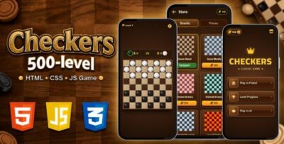 Checkers | 500-Level HTML5 Checkers Game