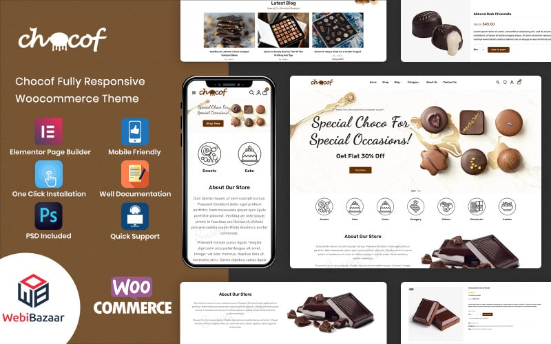 Chocof - Chocolate Sweets & Candy WordPress Elementor Theme Chocof - Chocolate Sweets & Candy WordPress Elementor Theme
