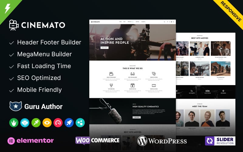 Cinemato - Movie Studio and Film Maker WordPress Theme Cinemato - Movie Studio and Film Maker WordPress Theme